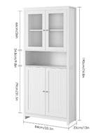 Witte Vitrinekast 190cm – Glazen &amp; Houten Deuren Kast, Verzenden, Nieuw