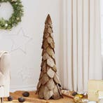 vidaXL Kerstboom met standaard Bruin 111 cm Massief teakhout, Diversen, Kerst, Verzenden, Nieuw