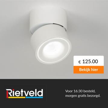 Rietveld-Spots-Wit-Aluminium, Verzenden, Nieuw