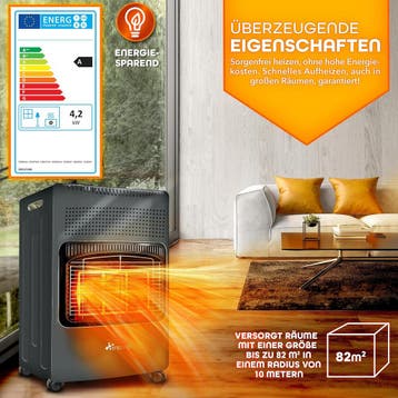 Gaskachel - Gasverwarming - 4200W - incl. Gasdrukregelaar en, Verzenden, Zo goed als nieuw