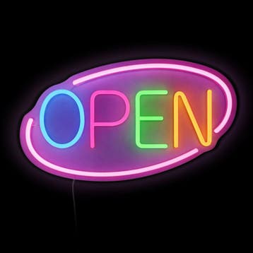 GGM Gastro | Led lichtbord - OPEN - dimbaar - Rosa - Bont -, Verzenden, Nieuw, Effen, Bord(en)