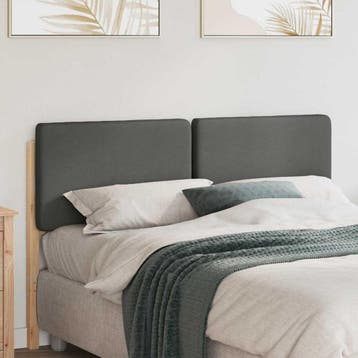 vidaXL Gestoffeerd hoofdbord Bruin en Licht Grijs 140 cm, Verzenden, Nieuw, Bruin, Hout