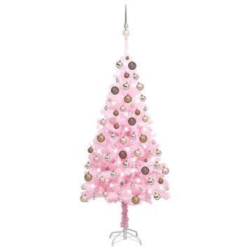 vidaXL Kunstkerstboom met verlichting en kerstballen 120 cm, Verzenden, Nieuw