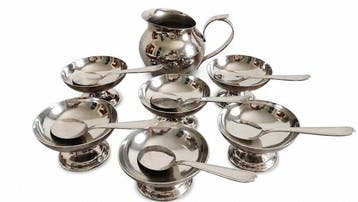 Service à Dessert ou boisson - Inox LR 1810 - Dessertservies, Antiek en Kunst