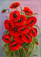 Barbara Siewierska (XXI) - Flowers, Antiek en Kunst, Kunst | Schilderijen | Klassiek