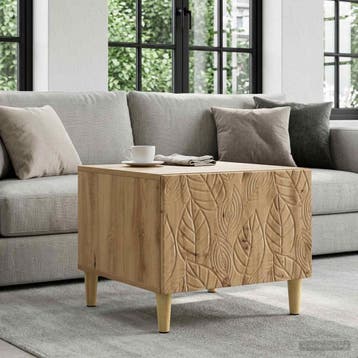 vidaXL Salontafel Artisanaal eiken 50 x 49 x 40 cm Bewerkt, Huis en Inrichting, Tafels | Salontafels, Verzenden, Nieuw, Overige houtsoorten