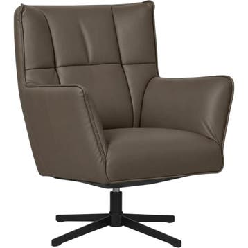 Leren draaifauteuil Lovely - Toledo Lever (bruin), Nieuw, Ophalen of Verzenden, 75 tot 100 cm, Eigentijds, Modern, Retro, Vintage