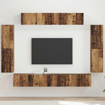 vidaXL TV-kast 8 st Oudhout, Verzenden, Nieuw, Minder dan 50 cm, Minder dan 100 cm