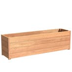 Hardhouten plantenbak Sevilla 200x50x57,4cm - Met bodem, Tuin en Terras, 100 cm of meer, Nieuw, Rechthoekig, 30 tot 60 cm