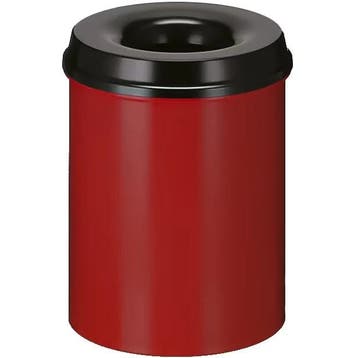 Afvalbak | Metaal | Rood/Zwart | 15L | Open | Vlamdovend |, Verzenden, Nieuw in verpakking