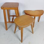 Kruk - Beuken - Drie krukjes / tafeltjes