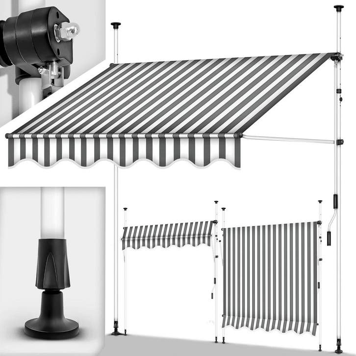 Klemluifel - Balkon luifel - Verticale luifel - 350 cm - Gri, Tuin en Terras, Zonneschermen, Zo goed als nieuw, Verzenden