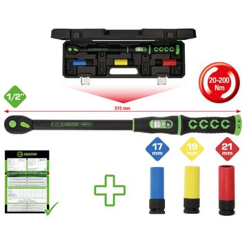 Competition 1/2 Momentsleutel Set 20-200Nm 4-delig, Auto diversen, Autogereedschap, Verzenden, Nieuw