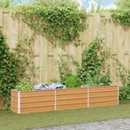 vidaXL Verhoogde plantenbak Licht Bruin 240 x 40 x 45 cm, Verzenden, Minder dan 60 cm, Nieuw, Metaal