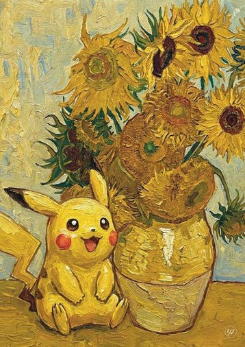 SDIMART 1996 - Pikachu in Sunflowers Reimagined Vincent Van, Nieuw