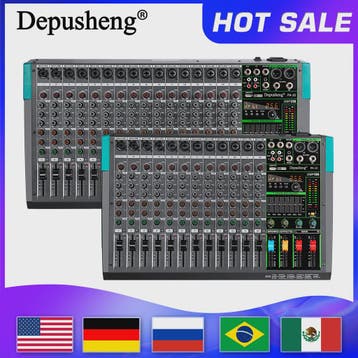 Depusheng PA Serie Audio Mixer Console: 6-16 Kanalen, USB, 4, Muziek en Instrumenten, Verzenden, Nieuw