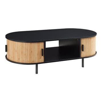 Salontafel Tvedestrand 120x55x40 cm zwart en naturel [en.cas, Huis en Inrichting, Verzenden, Nieuw