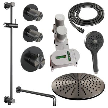 Brauer Gunmetal Carving Thermostatische Regendoucheset, Ophalen of Verzenden, Nieuw