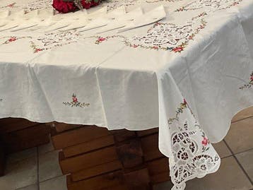 ricami punto croce e pizzo rinascimentale - Tafelkleed (13)