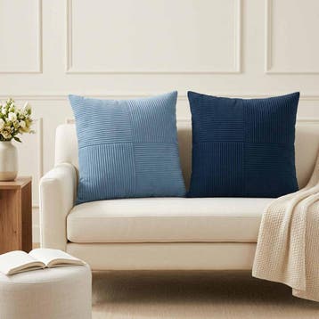 vidaXL Kussensloop 6 st ALMELO Marineblauw 60 x 60 cm, Verzenden, Nieuw