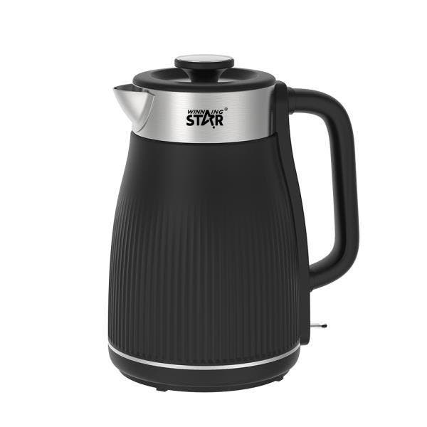 Winning Star St-6022 Waterkoker 1.8 Liter 1500w  Zwart, Witgoed en Apparatuur, Waterkokers, Nieuw, Ophalen of Verzenden