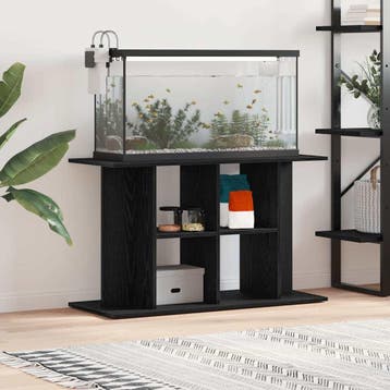 vidaXL Aquariumstandaard Zwart Eiken 100x40x60 cm Bewerkt, Verzenden, Nieuw