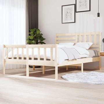 vidaXL Bedframe massief hout 140x200 cm, Bruin, Verzenden, 140 cm, 200 cm
