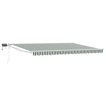 vidaXL Handmatig knikarmscherm met solar LED 4 x 3 m, Verzenden, Nieuw
