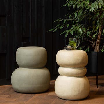 WOOOD Oda Bijzettafel - Fiber Clay - Groen/Grijs - 47x41x35, Verzenden, Nieuw