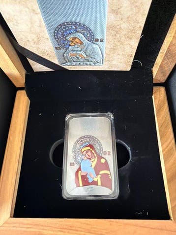 Wereld. Icon of the Mother of God Pochaevskaya 1 oz Antqiue