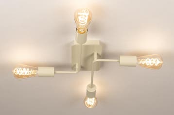 Rietveld Plafondlampen - Beige, Zand - Metaal, Verzenden, Nieuw