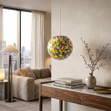 Plafondlamp - Glas - Hanglamp D20, Antiek en Kunst, Antiek | Lampen