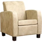 Set van 2 Leren fauteuils Joy - Kenia Taupe (taupe/bruin) -, Huis en Inrichting, Fauteuils, Nieuw, Ophalen of Verzenden, 50 tot 75 cm