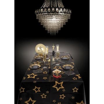 Kerst tafelkleed met gouden sterren 130 x 180 cm - Tafelkl.., Ophalen of Verzenden, Nieuw