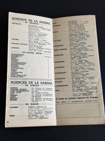 Sabena - Memorabilia van luchtvaartmaatschappijen en
