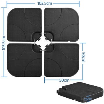 2dekans | Yaheetech Parasolvoet 4-delig 103,5 x 103,5 cm -, Ophalen of Verzenden, Zo goed als nieuw