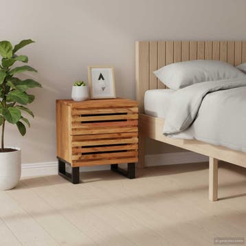 vidaXL Nachtkastjes 2 st 40x34x46 cm massief acaciahout, Minder dan 45 cm, Verzenden, Nieuw, Minder dan 55 cm