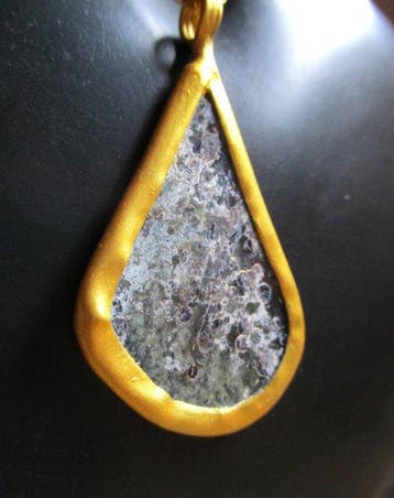 Oud-Romeins Glas Iriserende halsketting - 40 mm (Zonder