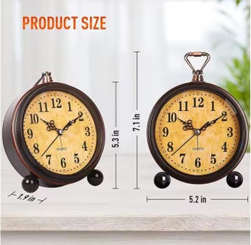 Vintage Metalen Wekker met Nachtlicht – Stille Analoge Klok, Huis en Inrichting, Woonaccessoires | Klokken, Verzenden, Nieuw