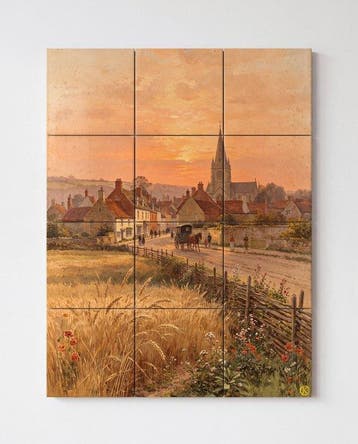 Kleury.art - [XL Ceramic Tiles Composition] Golden Sunset