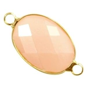 1 x Crystal glas tussenstuk ovaal 26 x 14 mm – licht grij., Ophalen of Verzenden, Nieuw, Tussenstuk of Tussenkraal