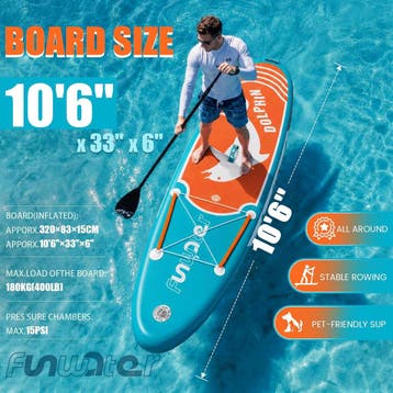 FunWater Stand Up Paddling Board 320 cm - SUP voor 2 persone, Verzenden, Zo goed als nieuw