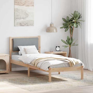vidaXL Bedframe Lichtgrijs 80 x 200 cm Massief grenenhout, Verzenden, Nieuw, Hout
