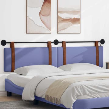 vidaXL Hangend hoofdbord Met LED-verlichting Jeans Blauw, Verzenden, Nieuw, Blauw, Overige materialen