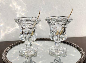 Montcenis - Jampot (2) - Kristal - 2 potten, Antiek en Kunst