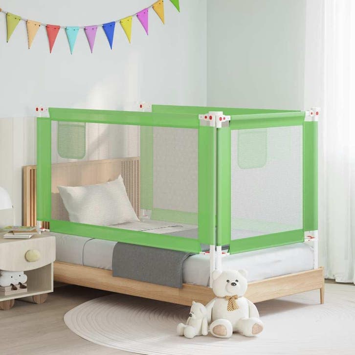 vidaXL Bedhekje peuter 150x25 cm stof groen, Kinderen en Baby's, Traphekjes, Nieuw, Verzenden