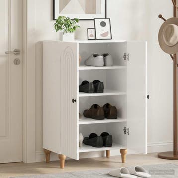 vidaXL Schoenenkast ALKMAAR 59,5 x 39,5 x 90 cm Bewerkt hout, Verzenden, Nieuw
