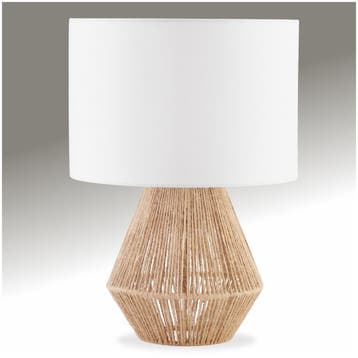 Tafellamp Lignea Lux van jute in boho-stijl, 60W - natuur, Verzenden, Nieuw