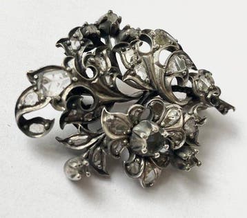 Broche Zilver - 1.50ct. tw. Diamant (Natuurlijk) - Diamant -