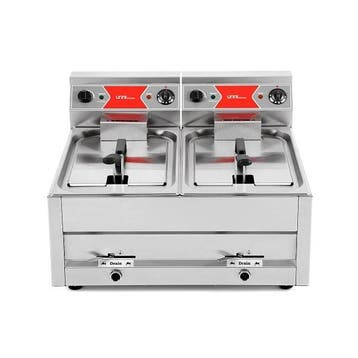 UnniCooking Friteuse | 2x 12L | 400V | Aftapkranen | 700x650, Ophalen of Verzenden, Nieuw in verpakking